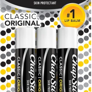 ChapStick Classic Original Lip Balm Tubes, Lip Care - 0.15 Oz (Pack of 3)